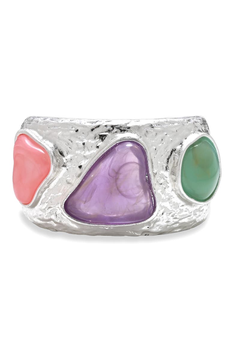 Shab Molten Bangle Bracelet, Main, color, SILVER