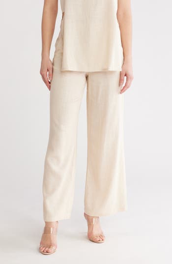 Love By Design Delilah Wide Leg Pants In Tapioca