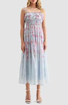 Lush Ruffle Smocked Midi Dress