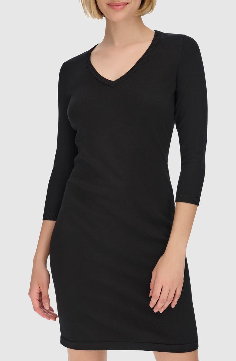 Calvin Klein V-Neck Sweater Dress, Alternate, color, 