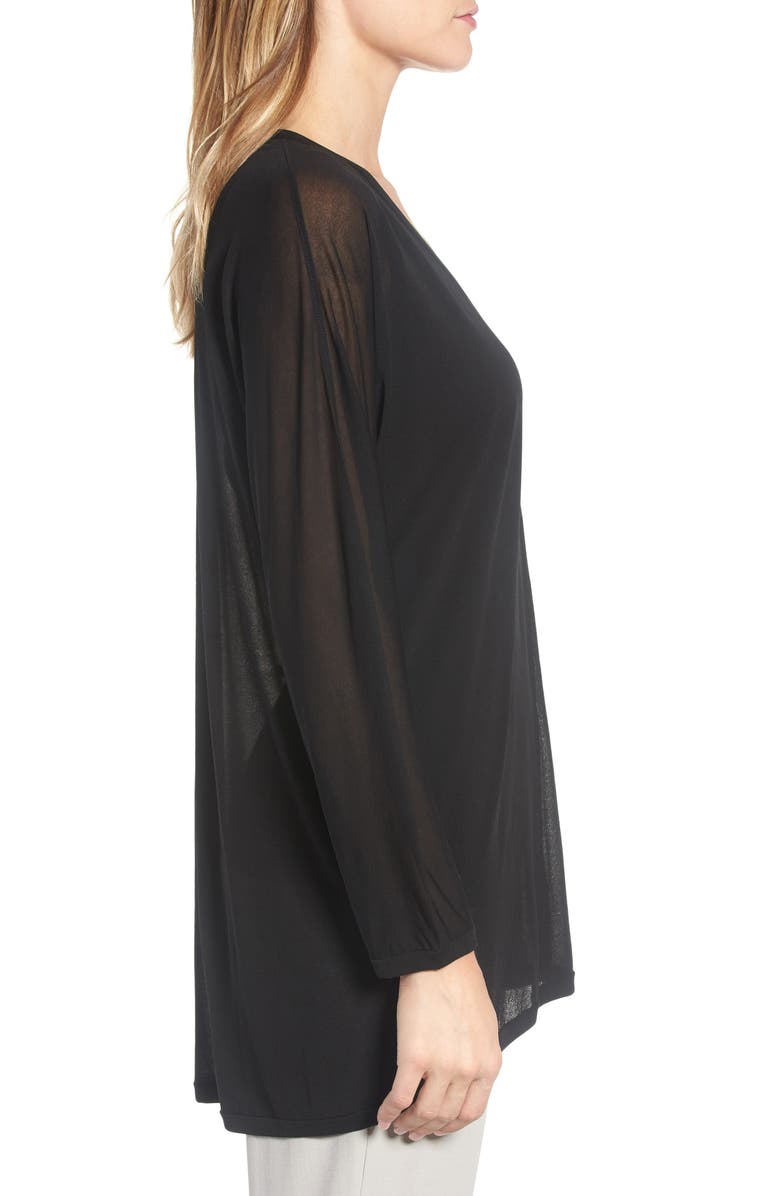 Eileen Fisher Sheer Silk Cardigan, Alternate, color,
