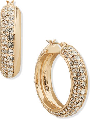 KARL LAGERFELD Crystal Pavé Hoop Earrings | Nordstromrack