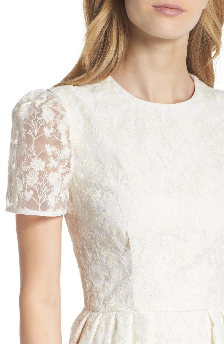 Gal Meets Glam Collection Amelia Embroidered Fit & Flare Dress, Alternate, color,