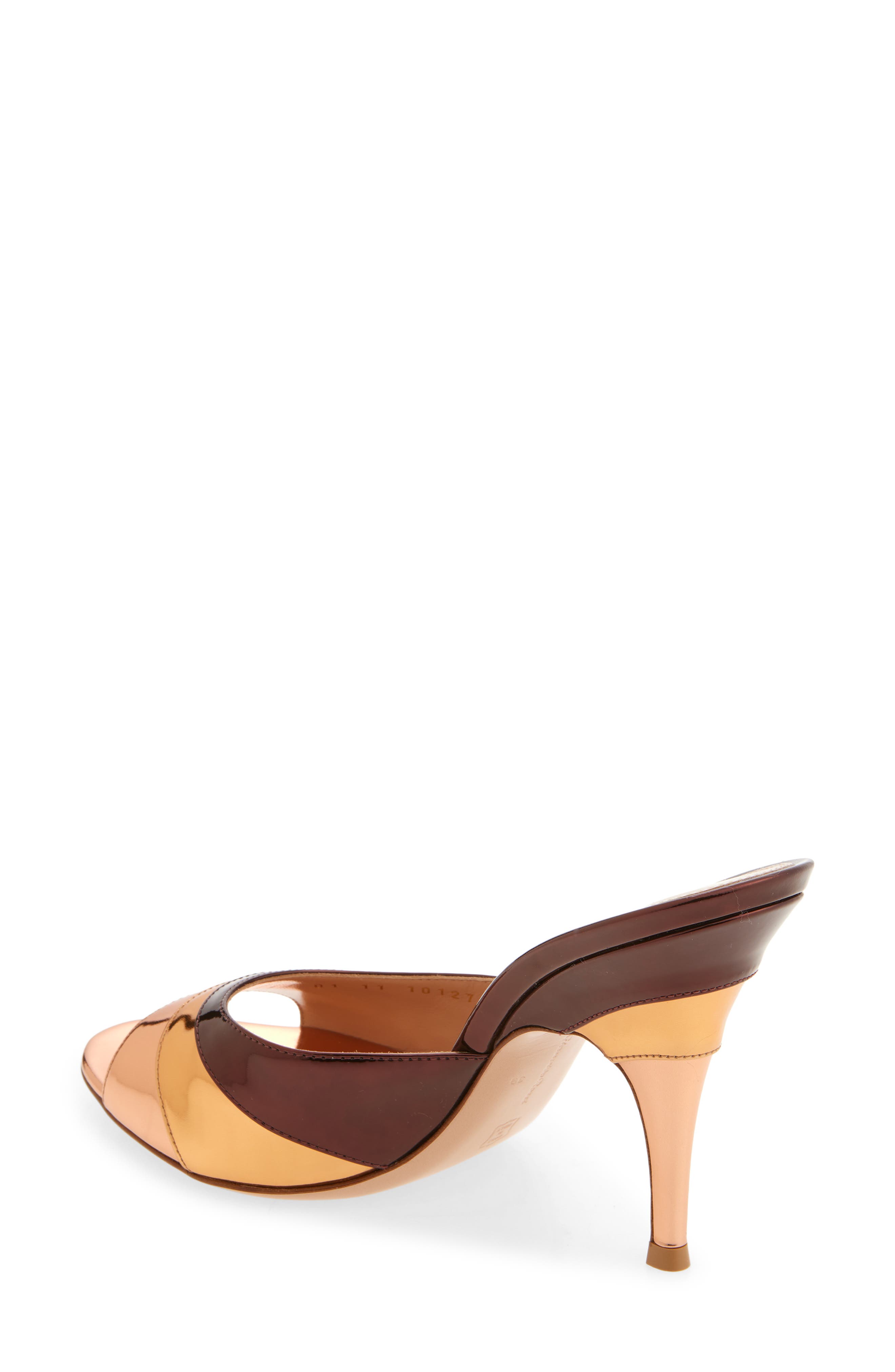 Gianvito Rossi Metallic Slide Sandal, Alternate, color, Rose Gold/ Bronze/ Cabernet