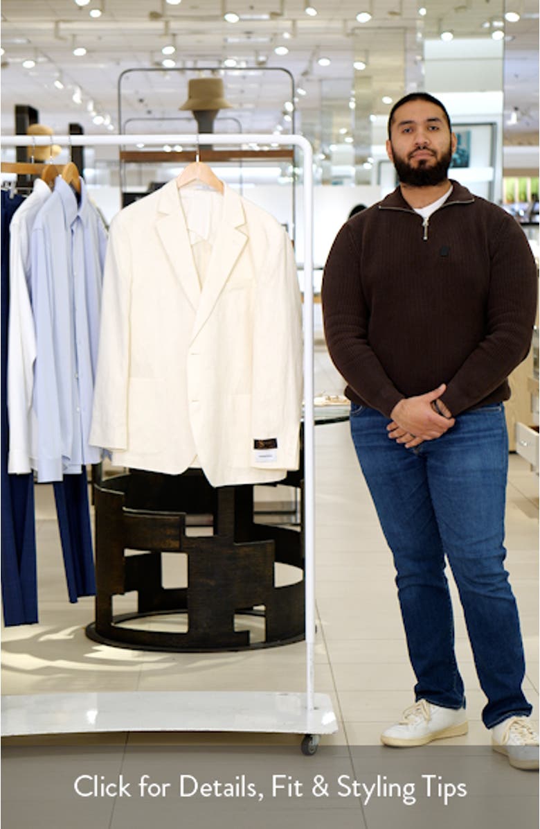 Henrik Trim Fit Solid Italian Linen Suit Separate Jacket, sales video thumbnail