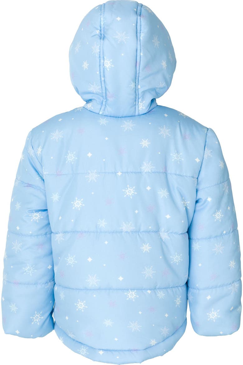 Frozen Hooded Puffer Jacket (toddler & Little Kid), Alternate, color, Frost Blue Elsa Anna
