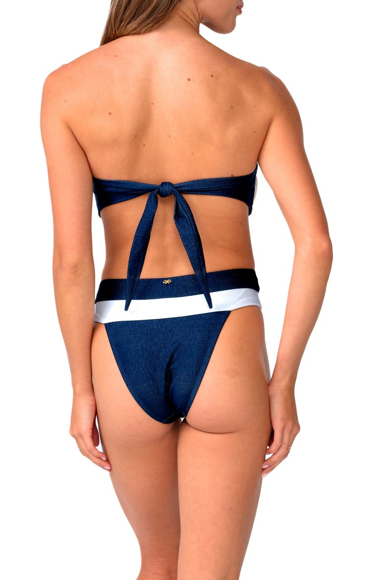 Contrast Bandeau Swim Top, Alternate, color, COSMIC
