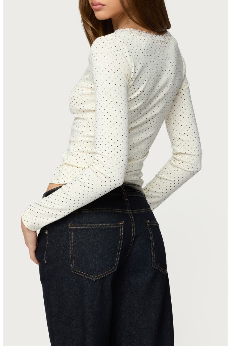 Morah Lace Dot Top, Alternate, color, CREAM