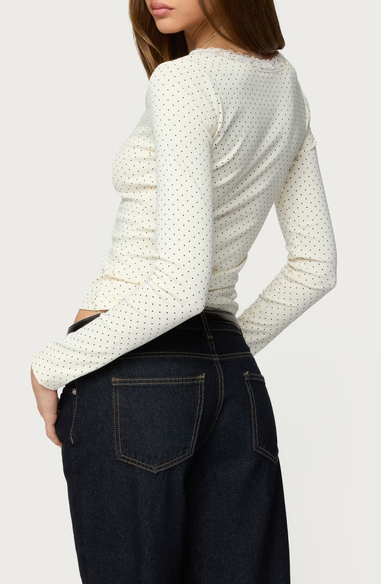 EDIKTED Morah Lace Dot Top, Alternate, color, 