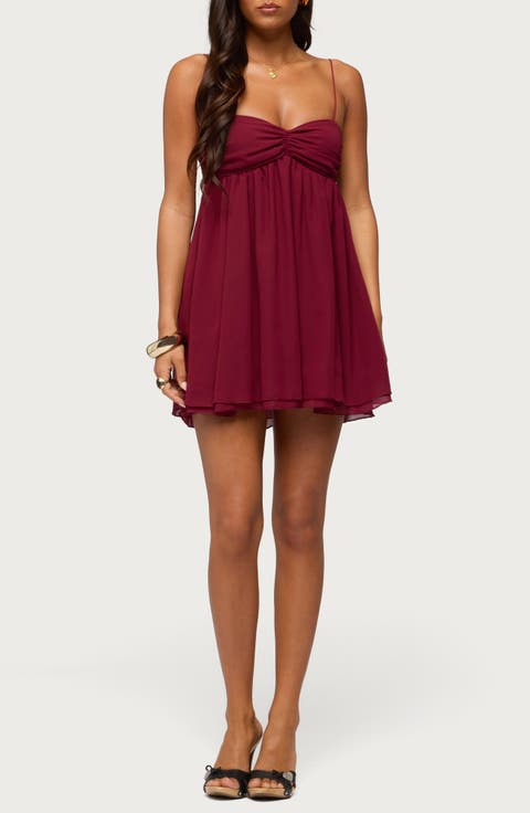 Ariellah Chiffon Babydoll Minidress