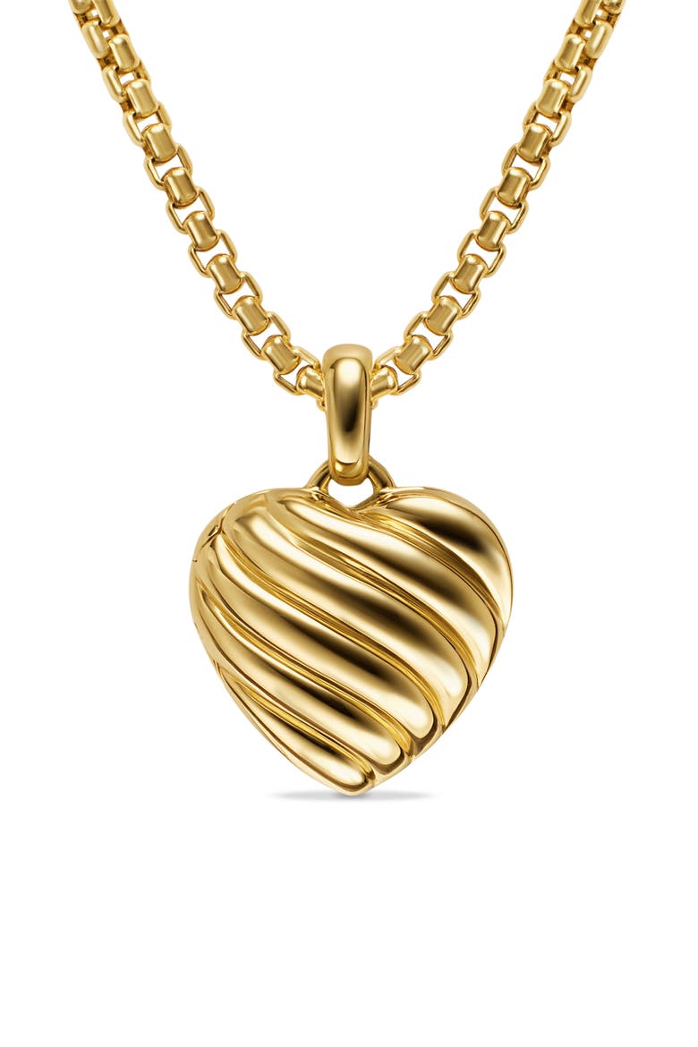 Sculpted Cable Heart Locket, 23mm, Main, color, 18K GOLD