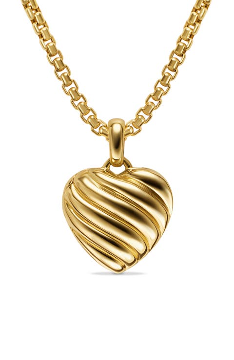 Sculpted Cable Heart Locket, 23mm