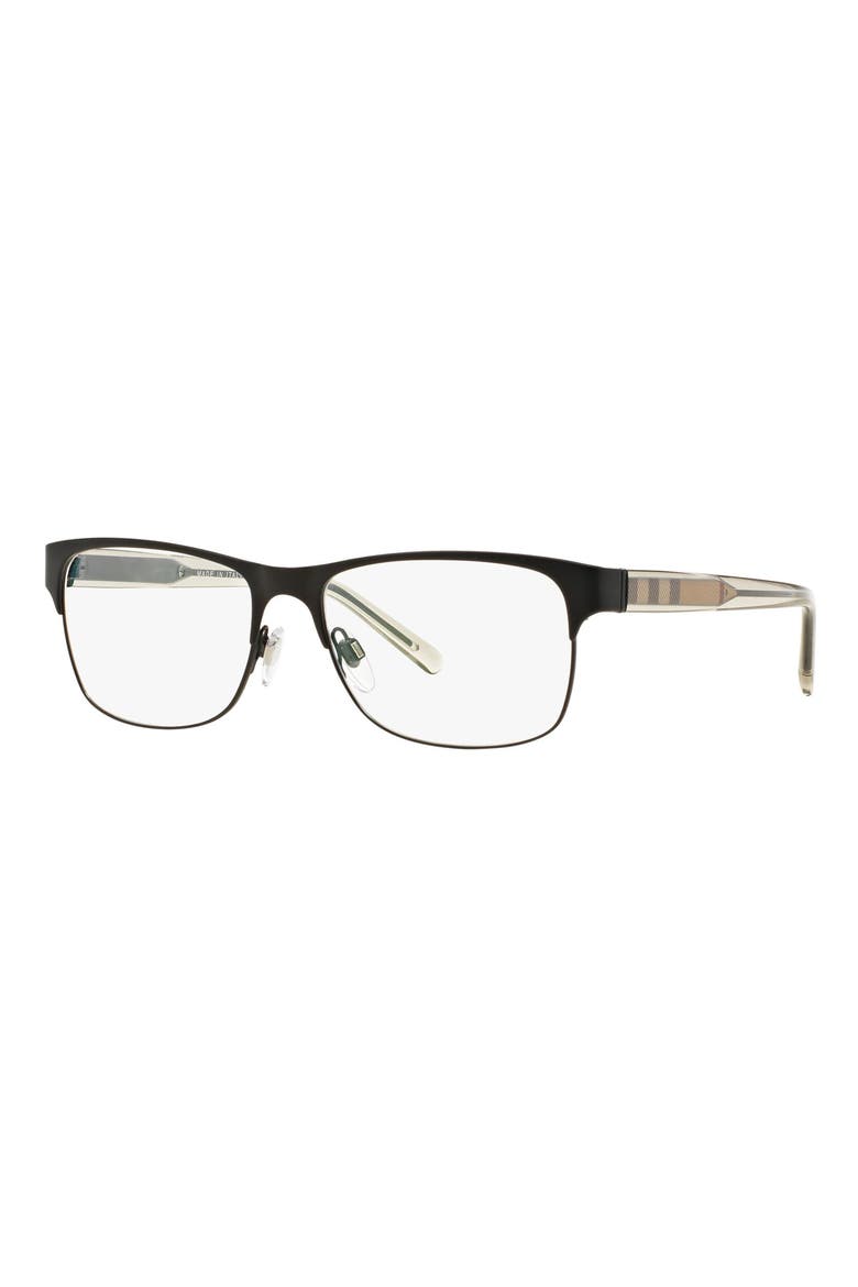 55mm Rectangle Optical Glasses, Alternate, color, MATTE BLACK
