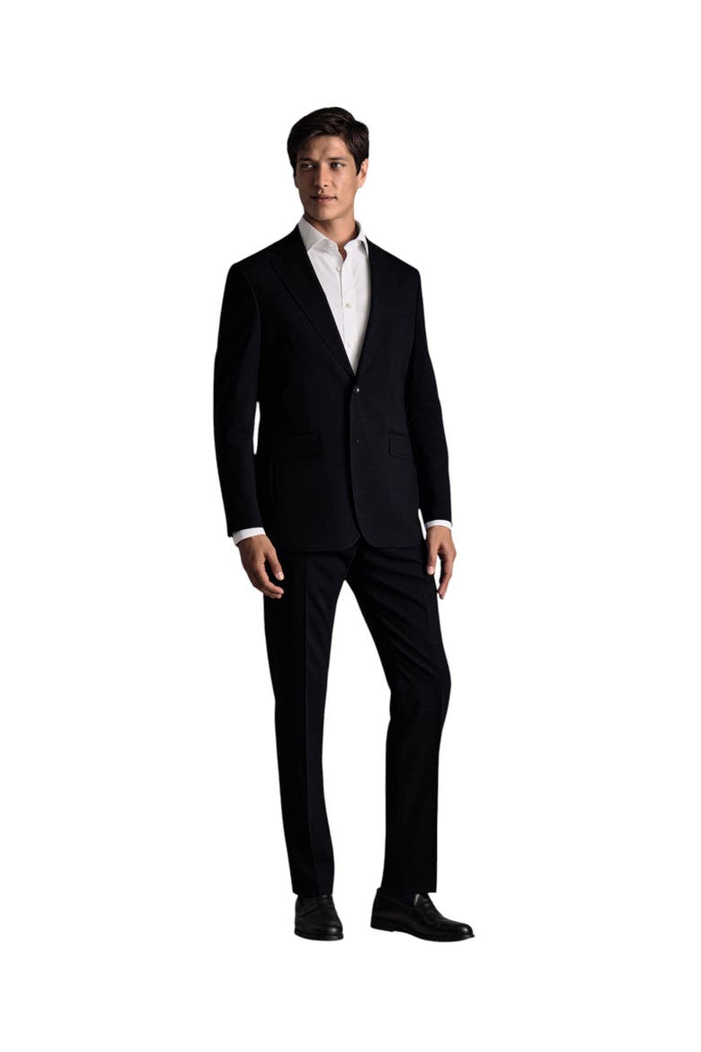 Windowpane Slim Fit Jacket, Alternate, color, Navy