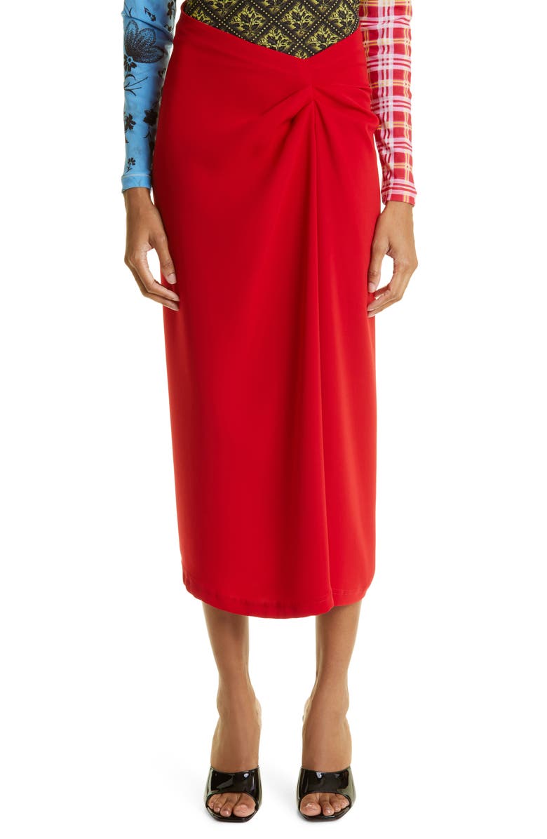 Puppets and Puppets Drape Front Midi Skirt, Main, color, 