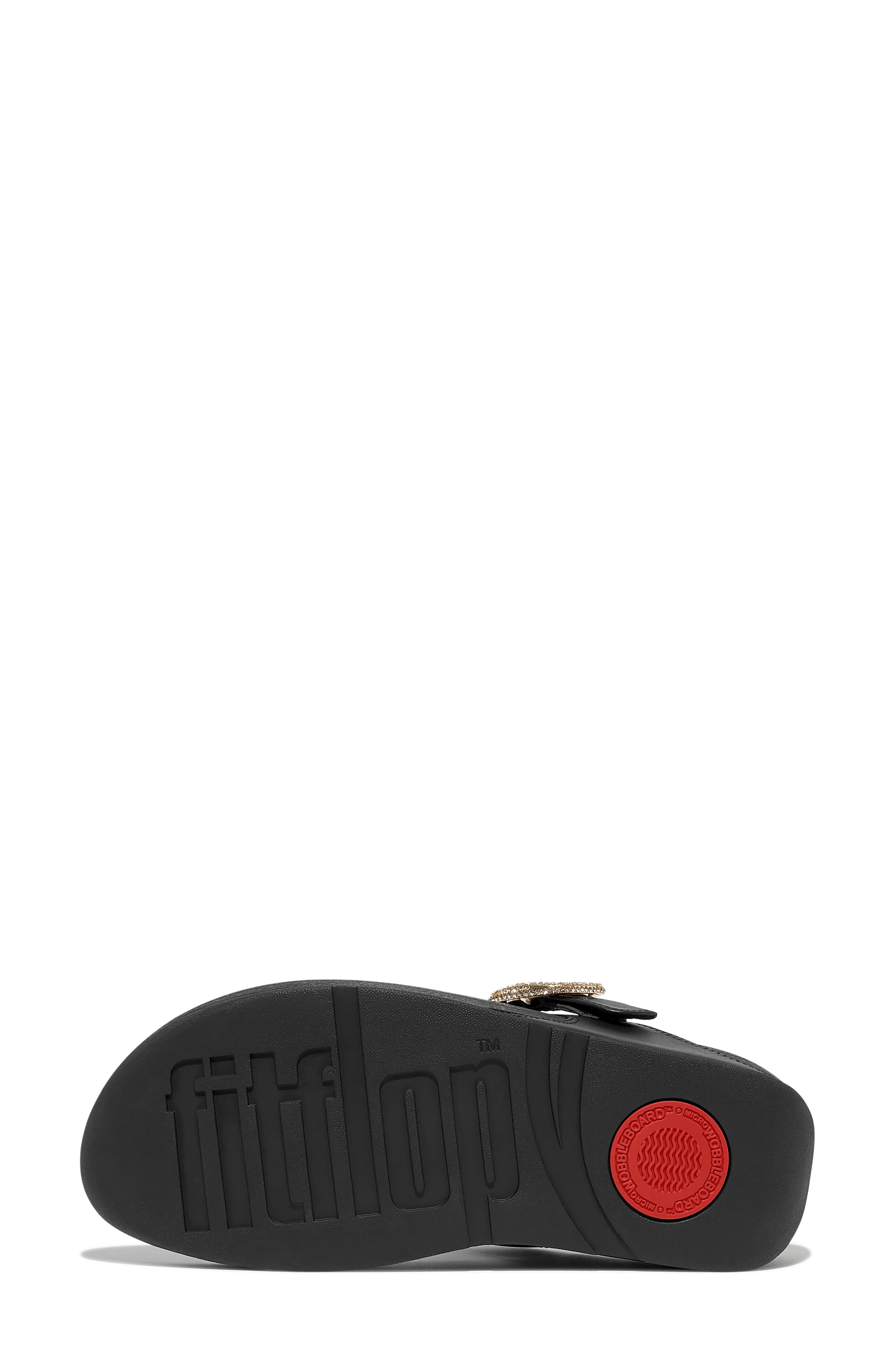 FitFlop Lulu Crystal Buckle Platform Flip Flop, Alternate, color, Black