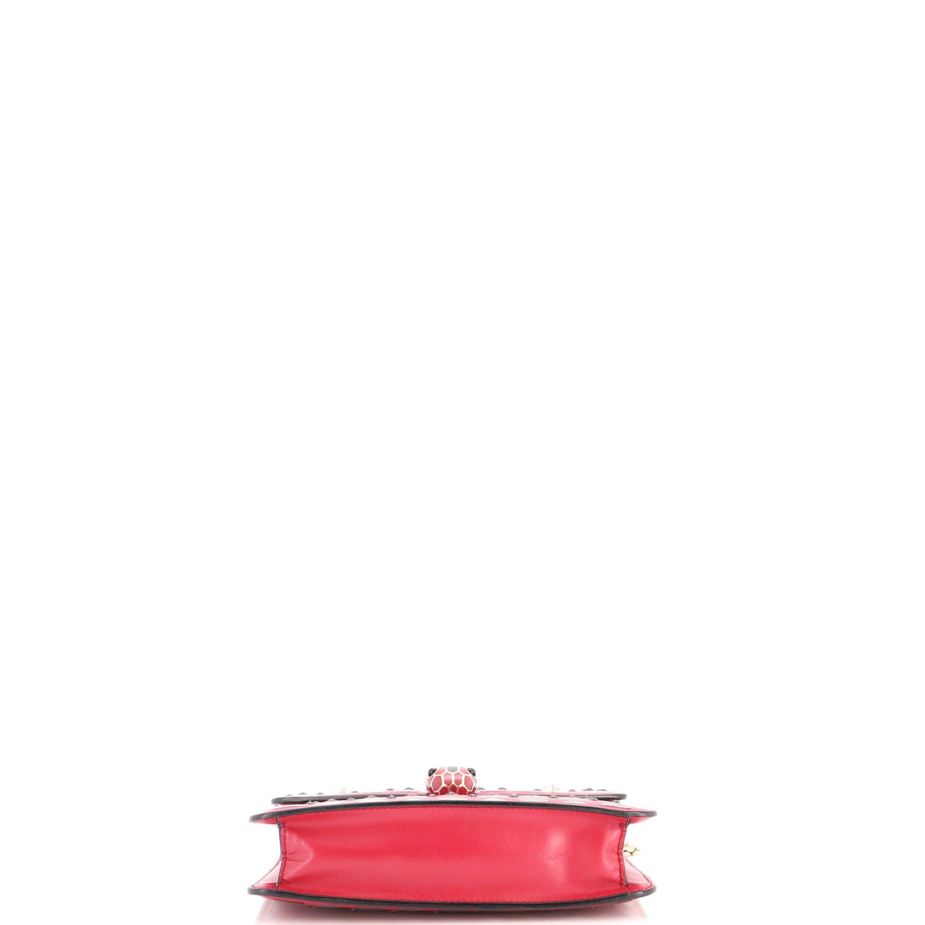 Serpenti Forever Square Shoulder Bag Laser Cut Leather Small, Alternate, color, Pink