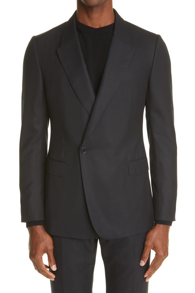 Achillfarm Wool Blazer, Main, color, BLACK