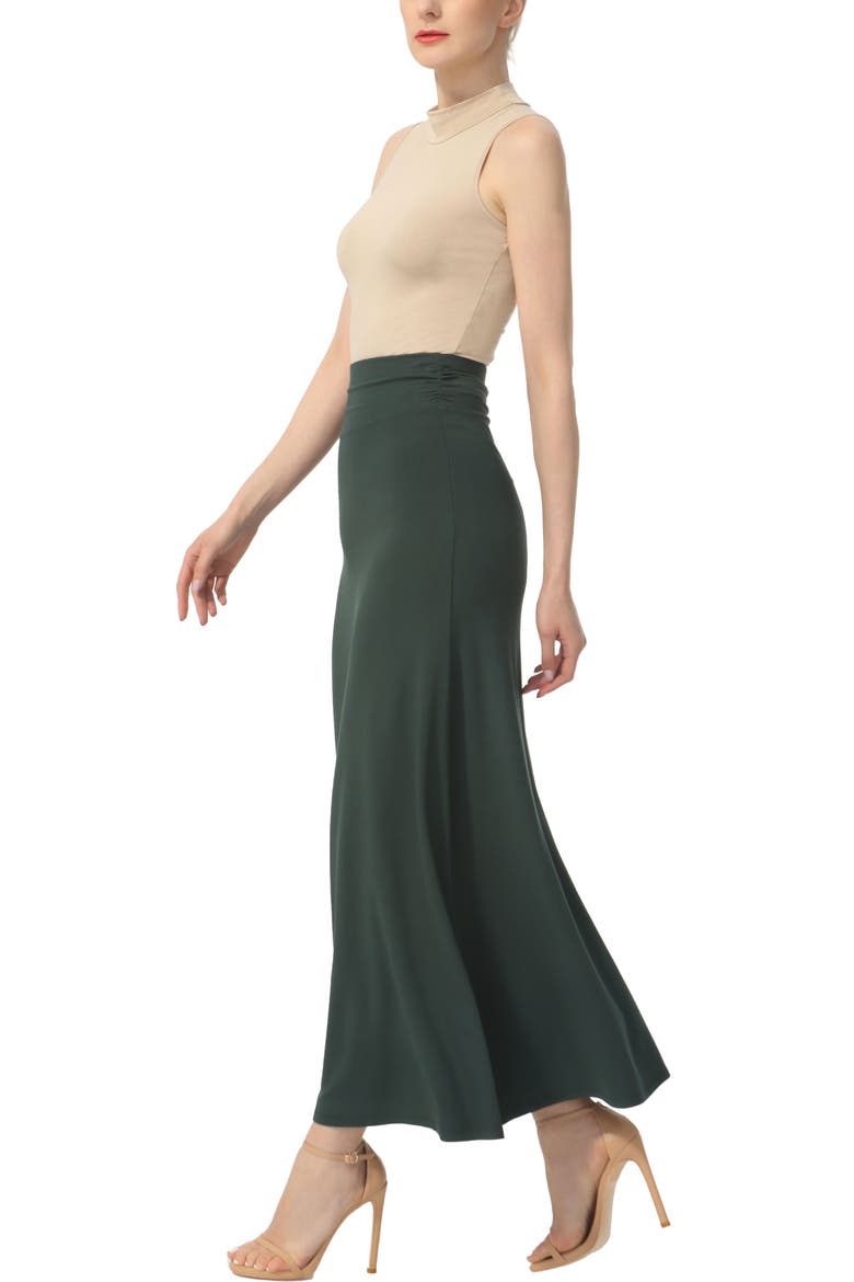 Women's Waist Ruched Maxi Skirt, Alternate, color, Forest Green
