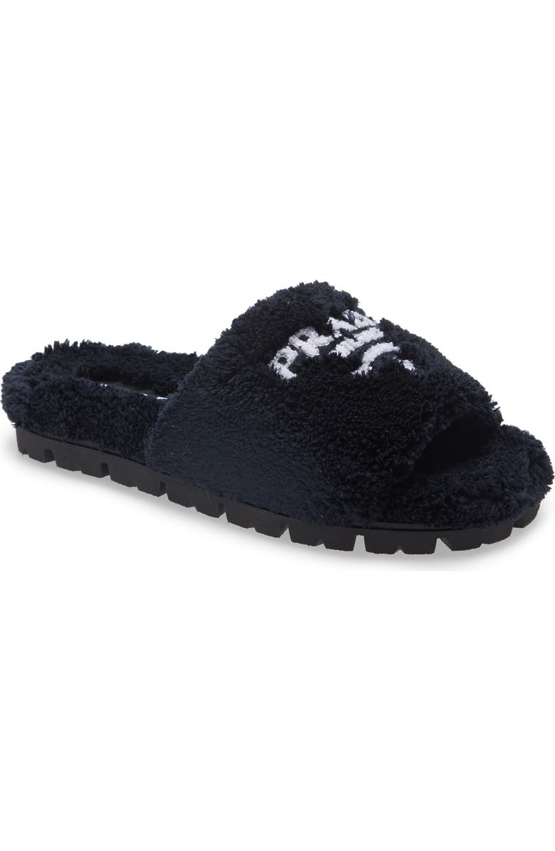 Prada Logo Slide Sandal, Main, color,