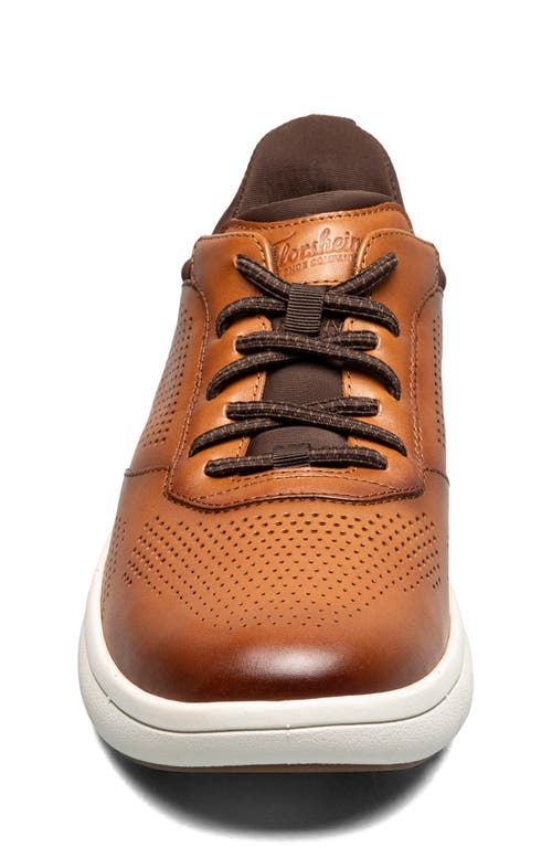 Florsheim Fleet Perforated Toe Elastic Lace Sneaker In Cognac