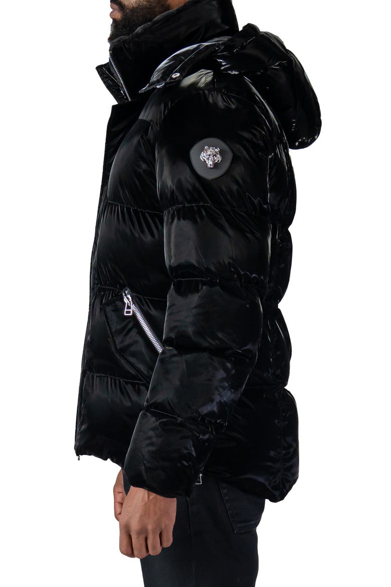 Men's Bumnester 3/4 Length Quilted Coat, Alternate, color, ALL WET BLACK