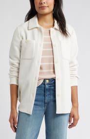 Caslon® Textured Knit Shirt Jacket