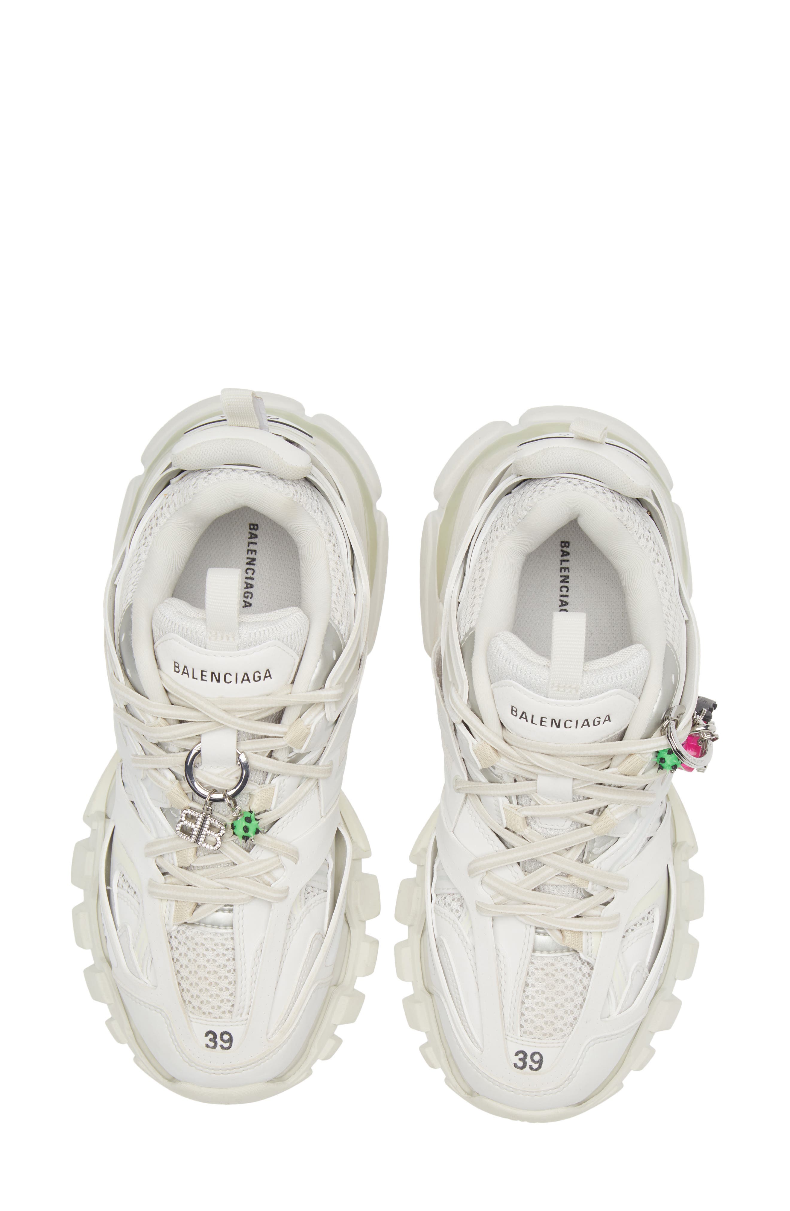 Balenciaga Track Charms Sneaker, Alternate, color, White