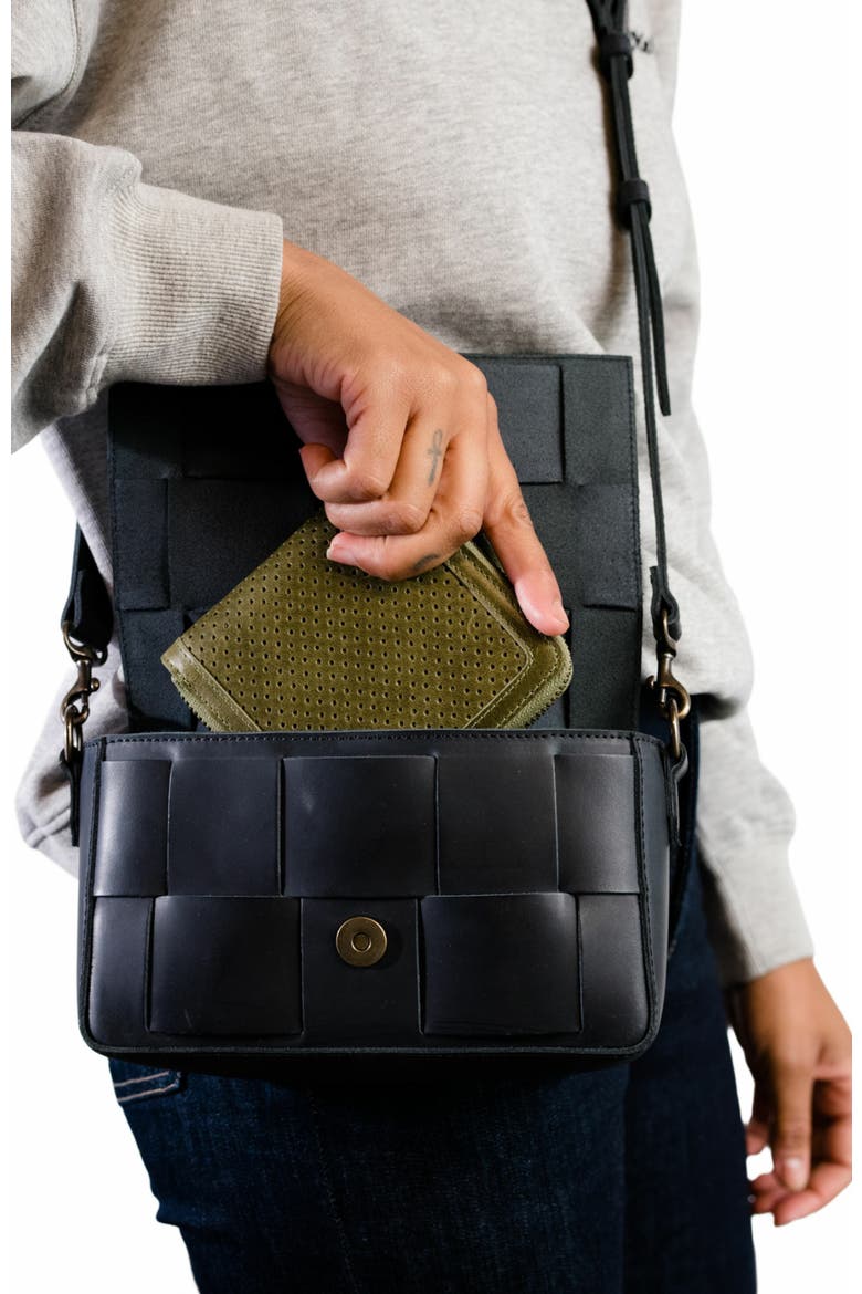 Helina Small Zip Around Wallet, Alternate, color, Perforated Moss