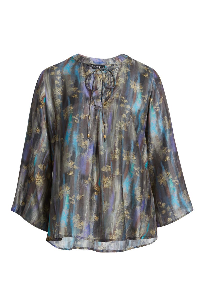 Tassel V-Neck Top, Alternate, color, BLUE MULTI