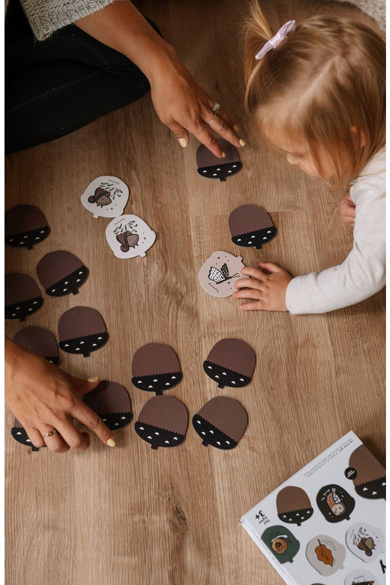 Woodland Memory Game and Counting Leaves Wooden Tray Puzzle  Bundle, Alternate, color, Woodland