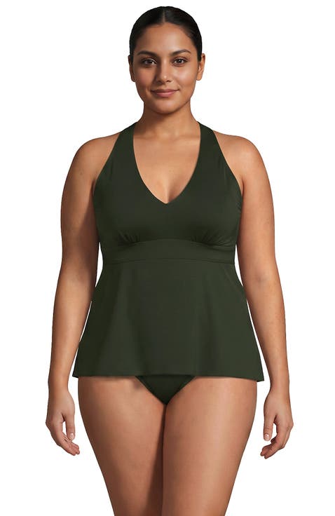 V-Neck Racerback Flutter Tankini