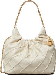 Tory Burch Mini Fleming Quilted Leather Hobo Bag