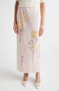 BERNADETTE Norma Embroidered Cotton & Linen Maxi Skirt
