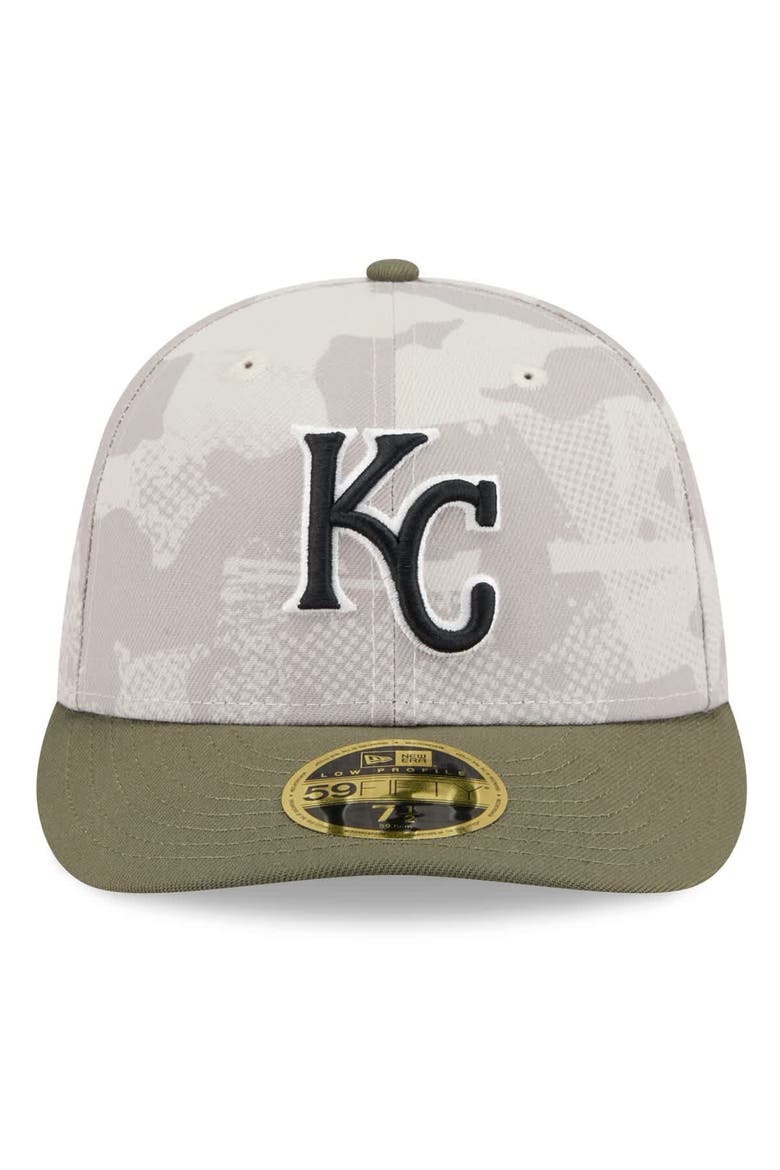 Men's New Era Light Beige/Olive Kansas City Royals 2025 Armed Forces Day Low Profile 59FIFTY Fitted Hat, Alternate, color, Light Beige
