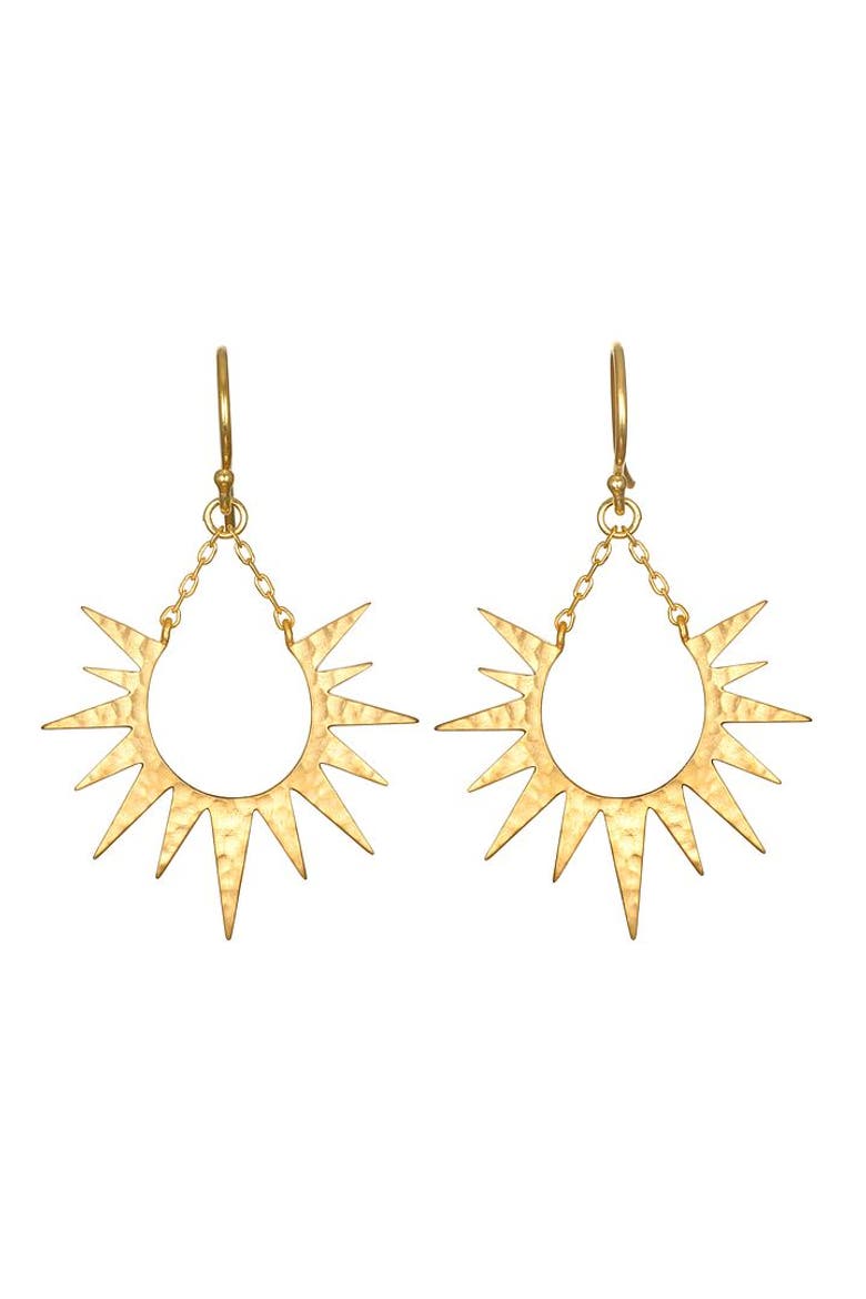 Lucent Glow Starburst Linear Drop Earrings, Main, color, Gold