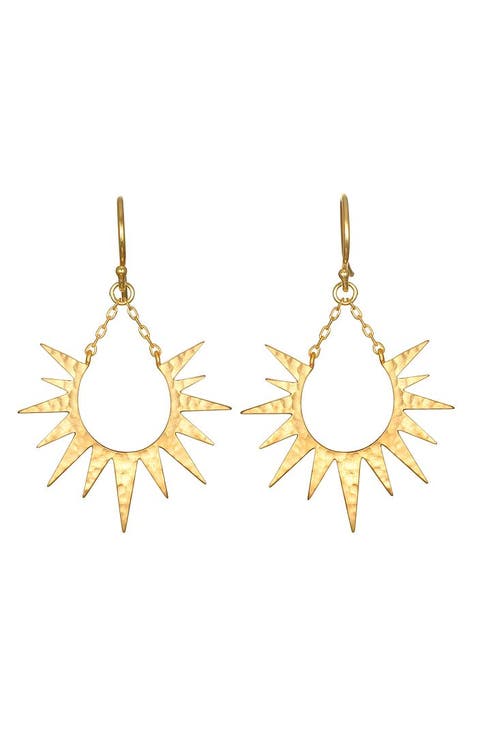 Lucent Glow Starburst Linear Drop Earrings