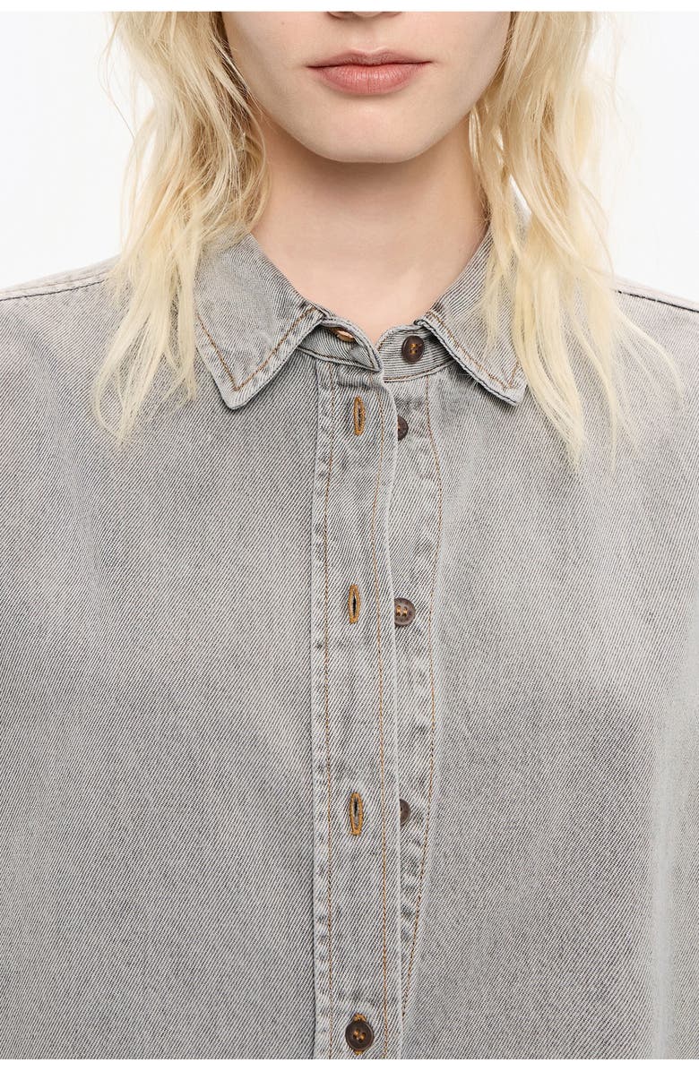 Bimba y Lola Denim Shirt, Alternate, color, Grey