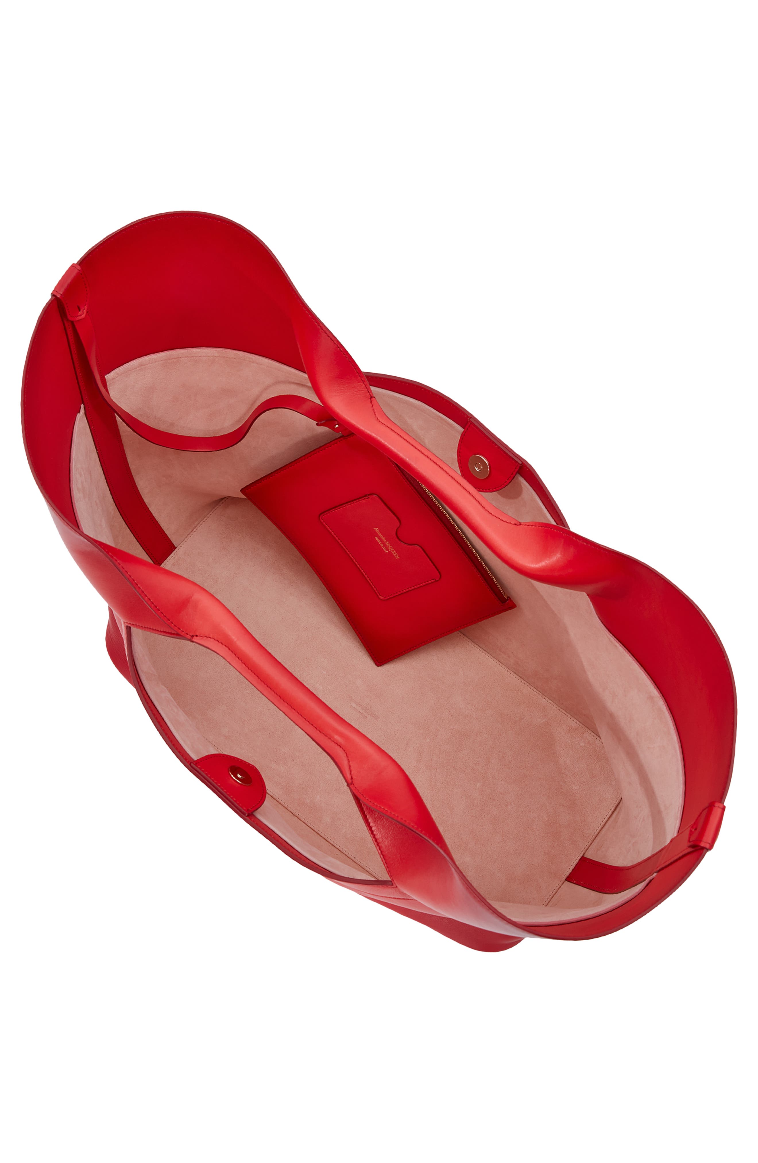 McQueen The Small Bow Leather Tote, Alternate, color, 