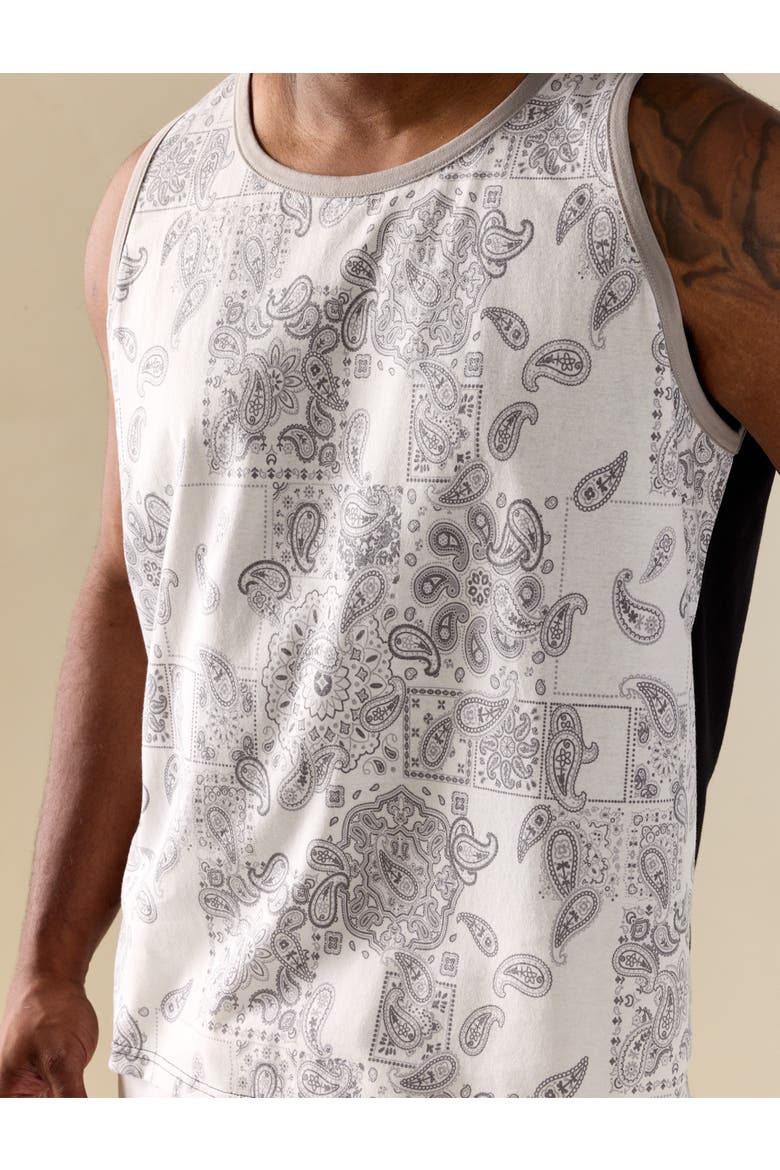 Big & Tall Paisley Print Sleeveless T-Shirt, Alternate, color, BLACK