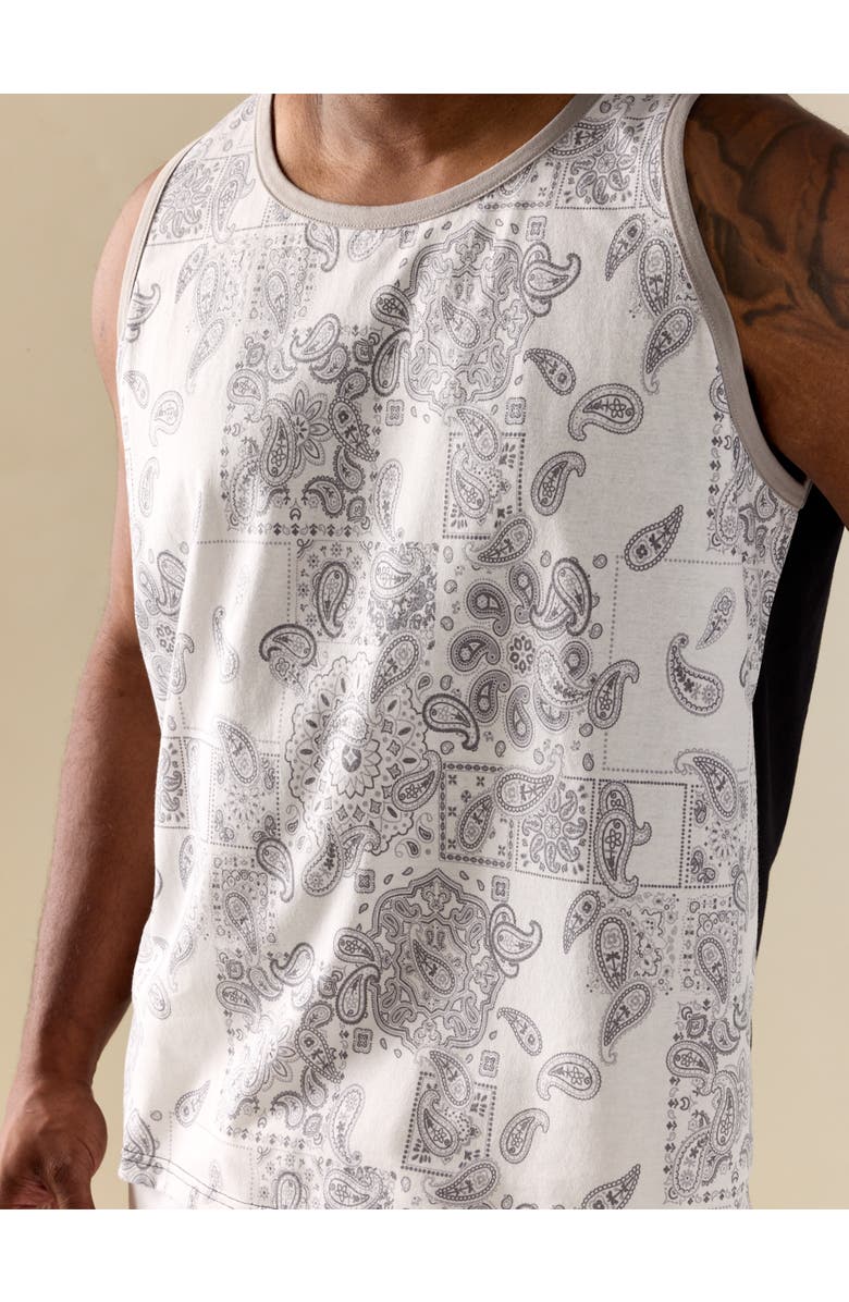True Nation by DXL Big & Tall Paisley Print Sleeveless T-Shirt, Alternate, color, Black