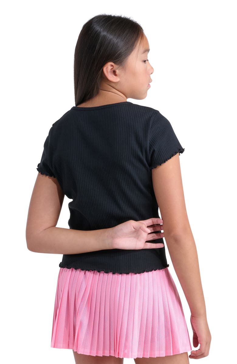 adidas Kids' Lettuce Edge Cotton Rib T-Shirt, Alternate, color, 