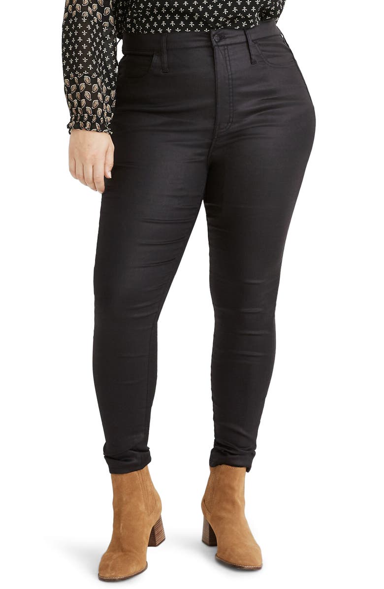 Madewell 10 Coated Edition High Waist Skinny Jeans, Alternate, color,