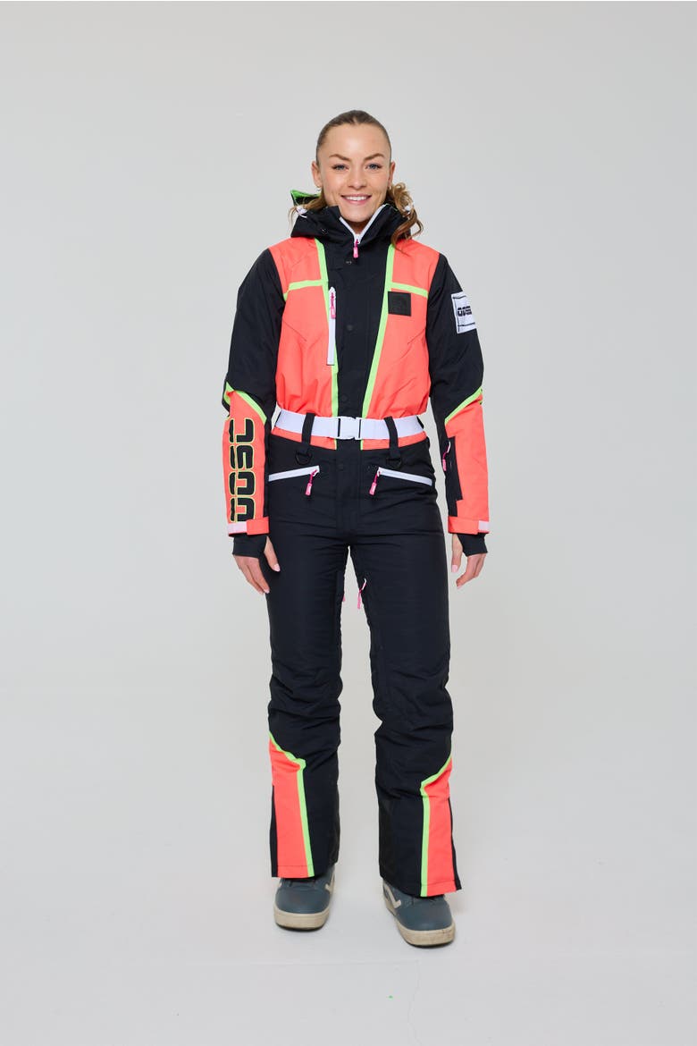 Sultans of Swing Women's Ski Suit, Main, color, Black and neon orange