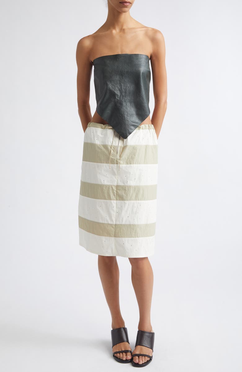 Paloma Wool Alba Leather Scarf Top, Alternate, color, Khaki