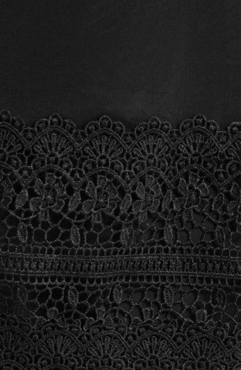 Elan Crochet Trim Cover-Up Dress, Alternate, color, Black