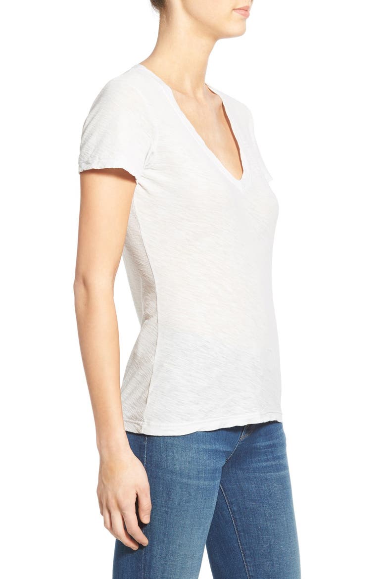 Slub Cotton V-Neck Tee, Alternate, color, POWDER