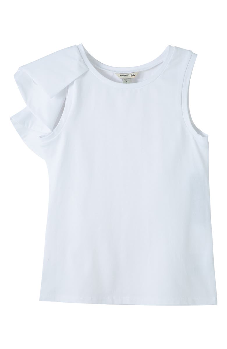Habitual Kids Habitual Girl Kids' Asymmetrical Knit Ruffle Tank, Main, color,