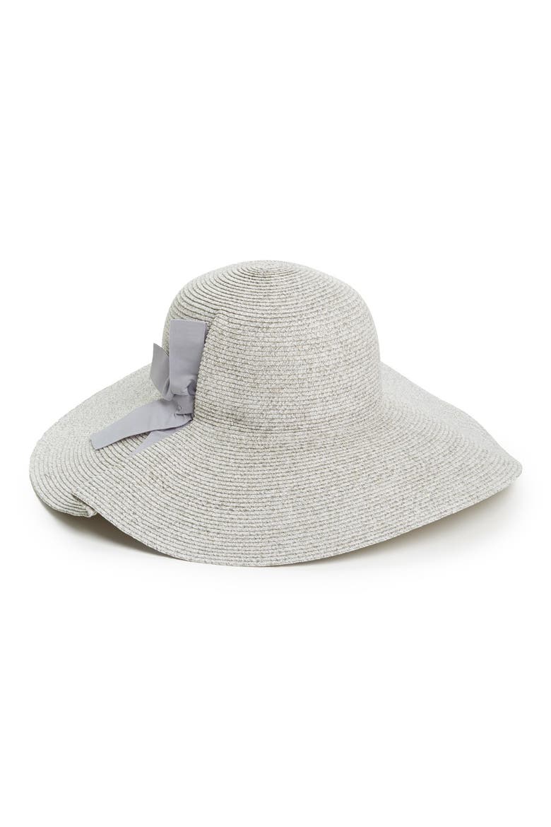 Side Bow Floppy Hat, Main, color, SILVER LINING
