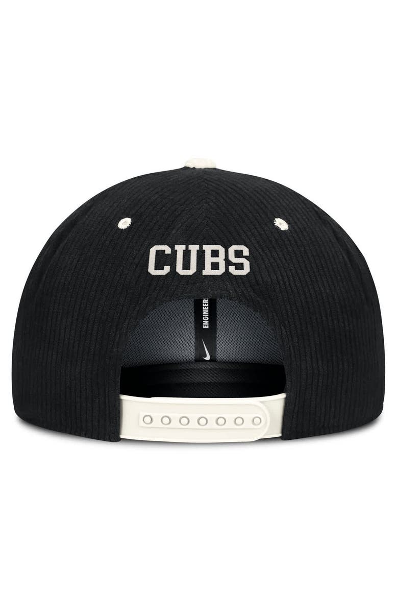 Nike Men's Nike Black Chicago Cubs Pro Corduroy Structured Snapback Hat, Alternate, color, Black